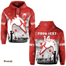 custom text and number swans football anzac hoodie sydney indigenous camouflage art