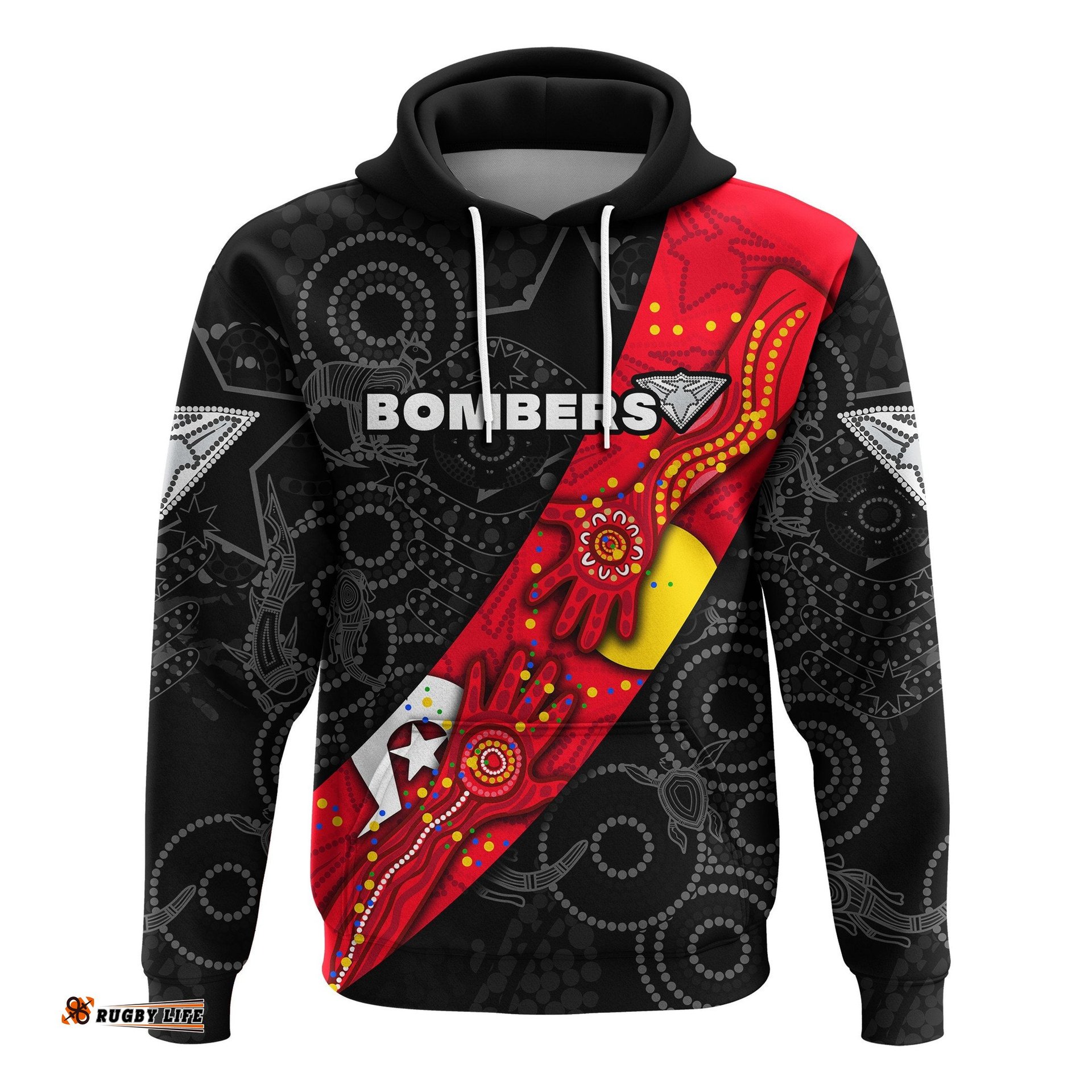 Custom Personalised Bombers NAIDOC Week Hoodie Essendon Ingenious Custom Text and Number