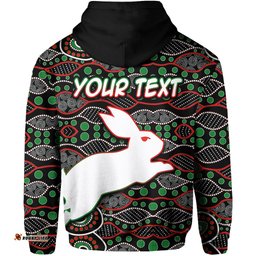 custom personalised south sydney rabbitohs hoodie aboriginal patterns