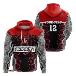 Custom Personalised Dragons Hoodie St. George Aboriginal Sport Style Ver.2