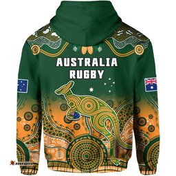 australia rugby hoodie wallabies kangaroo green aboriginal