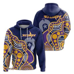 naidoc week melbourne storm hoodie aboriginal dot painting