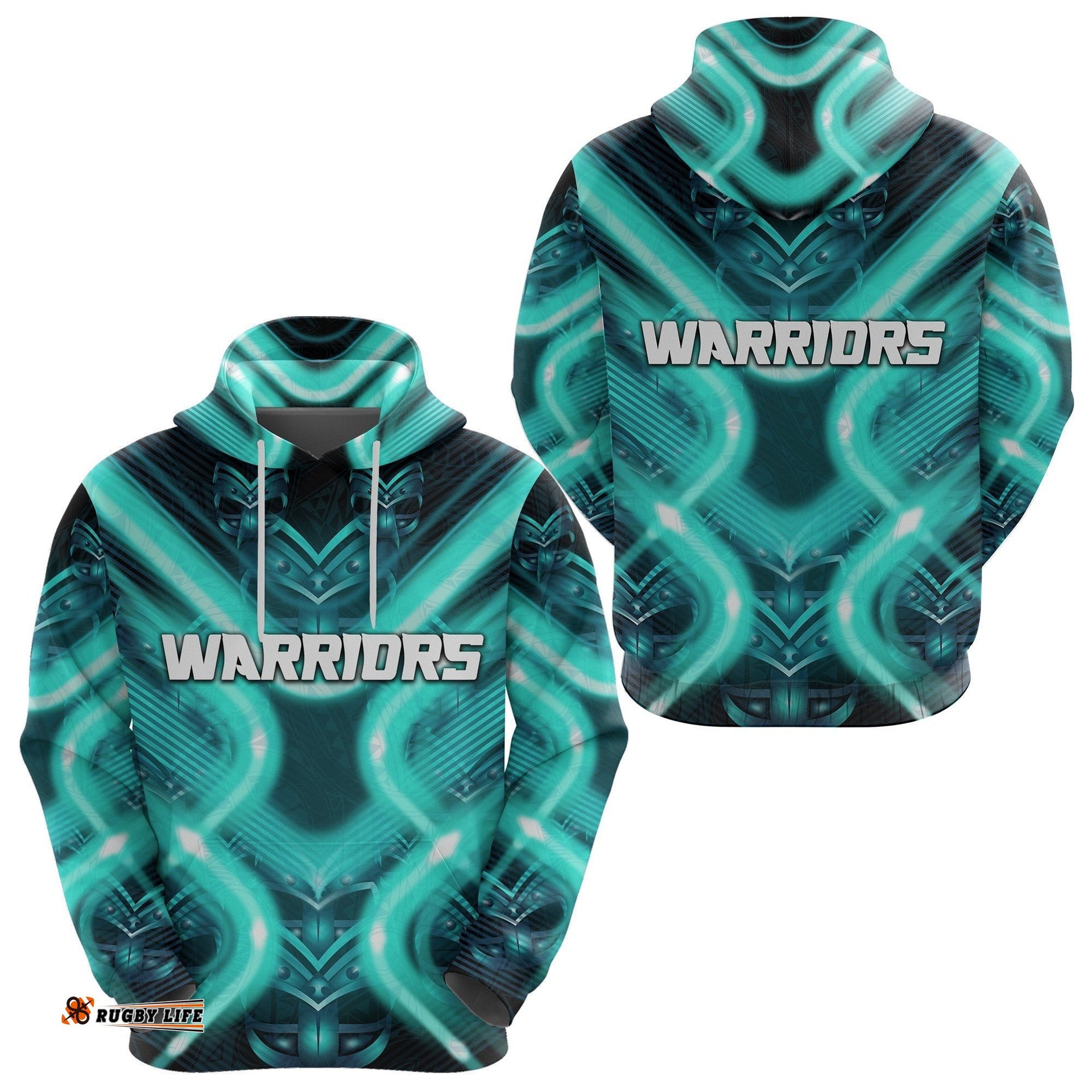 new zealand warriors rugby hoodie original style turquoise