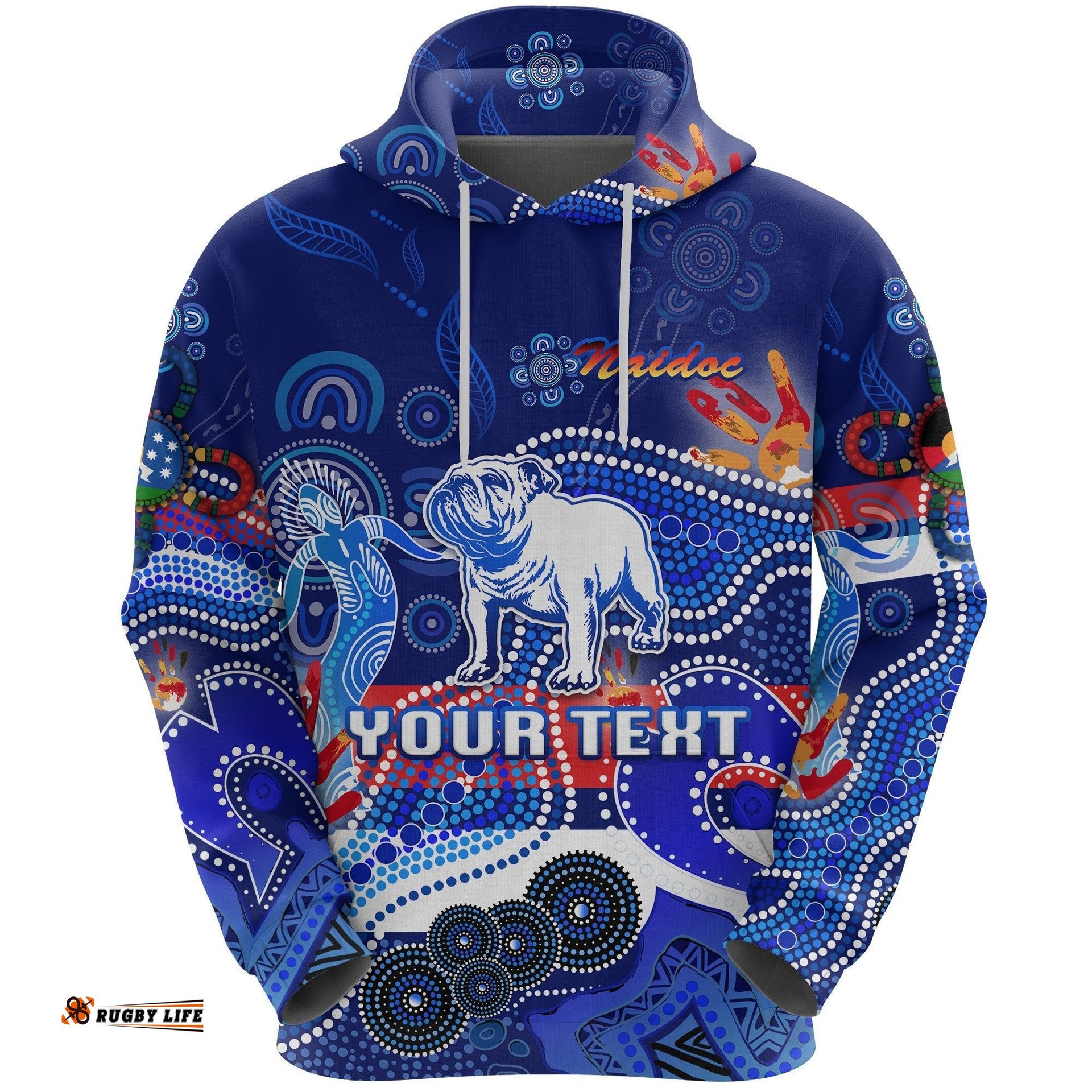 Custom Personalised Western Hoodie Bulldogs Indigenous NAIDOC Heal Country! Heal Our Nation