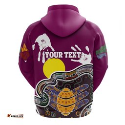 Custom Personalised Queensland NAIDOC Week Hoodie Maroons Aboriginal Style