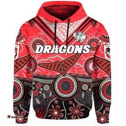 custom text and number dragons rugby hoodie indigenous pattern artsy version