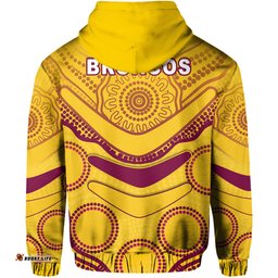 custom personalised broncos indigenous hoodie gold