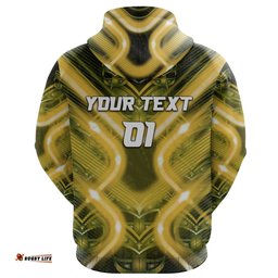 custom personalised new zealand warriors rugby hoodie original style gold custom text and number