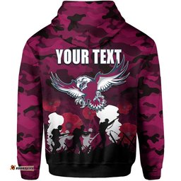 custom personalised nrl anzac day hoodie sea eagles army style