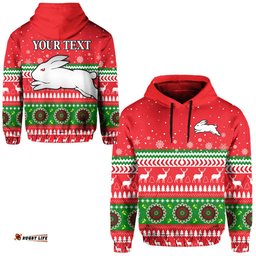 custom personalised rabbitohs hoodie south sydney christmas