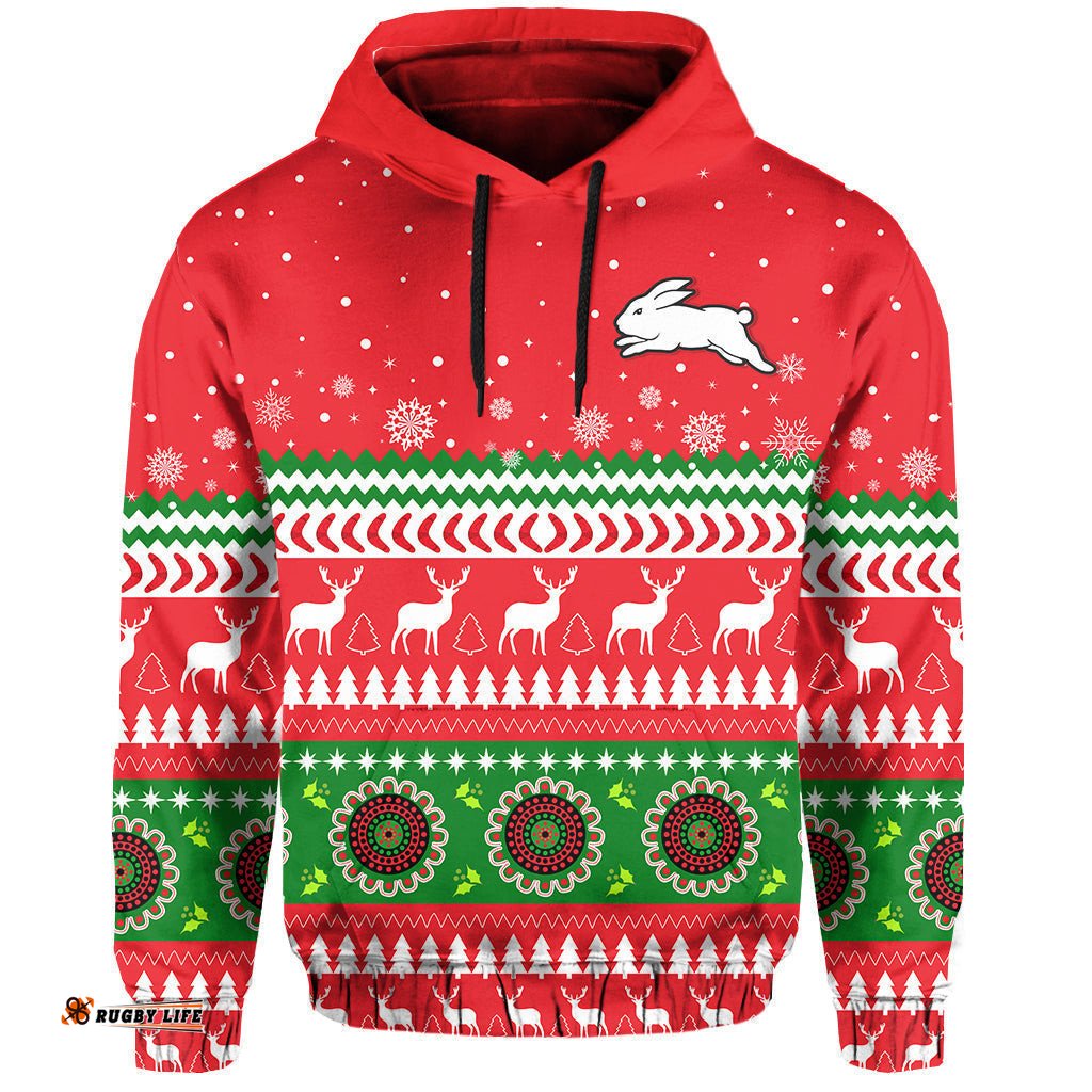 custom personalised rabbitohs hoodie south sydney christmas