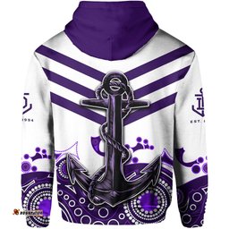 Fremantle Hoodie Freo Aboriginal Simple White Style