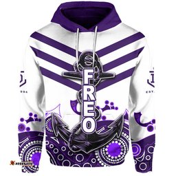 Fremantle Hoodie Freo Aboriginal Simple White Style
