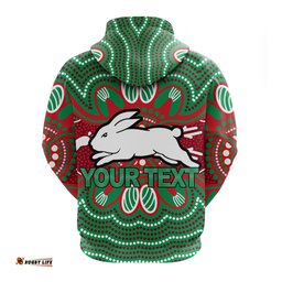 custom personalised rabbitohs hoodie aboriginal dot painting