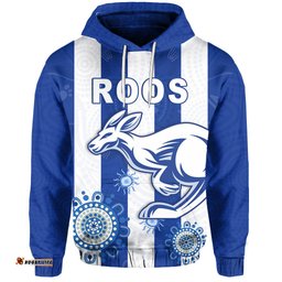custom personalised roos football north melbourne hoodie simple indigenous custom text and number