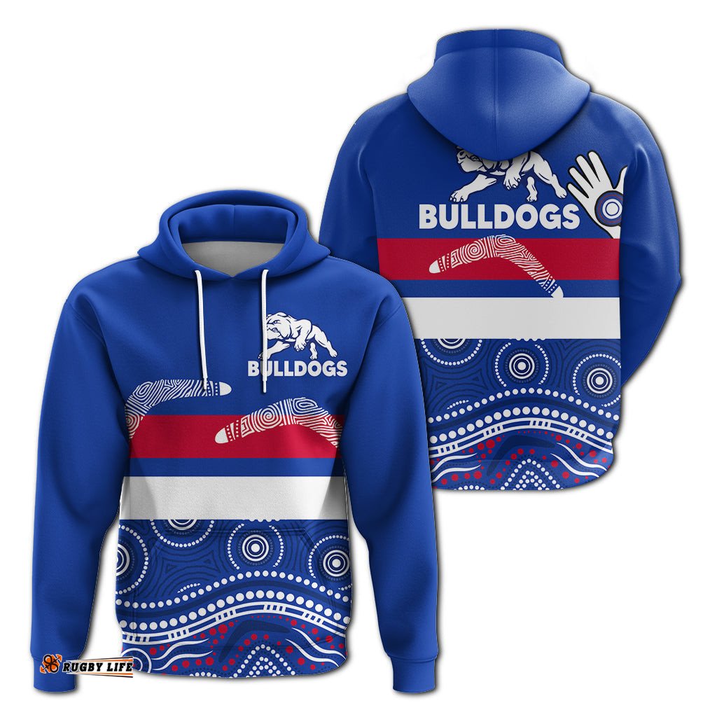 western bulldogs hoodie aboriginal dot painting