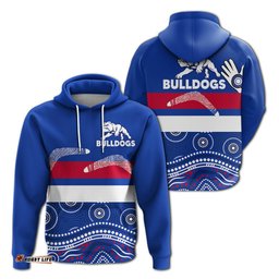 western bulldogs hoodie aboriginal dot painting
