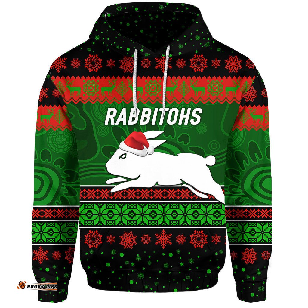 south sydney rabbitohs hoodie christmas simple style black