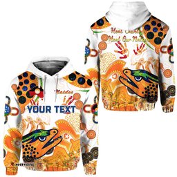 Custom Personalised Parramatta Hoodie Eels Indigenous NAIDOC Heal Country! Heal Our Nation White