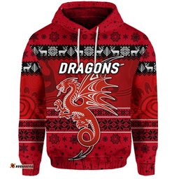st george illawarra dragons hoodie christmas simple style red