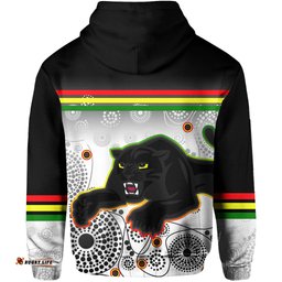 panthers hoodie aboriginal patterns white