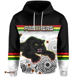 panthers hoodie aboriginal patterns white