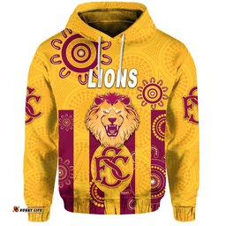 custom personalised subiaco football club hoodie lions indigenous version gold custom text and number