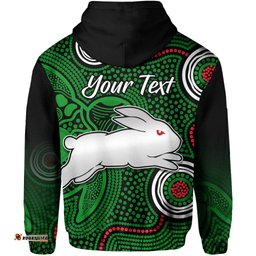 custom personalised rabbitohs indigenous hoodie simple green
