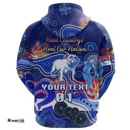 Custom Personalised Western Hoodie Bulldogs Indigenous NAIDOC Heal Country! Heal Our Nation, Custom Text And Number