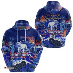 Custom Personalised Western Hoodie Bulldogs Indigenous NAIDOC Heal Country! Heal Our Nation, Custom Text And Number