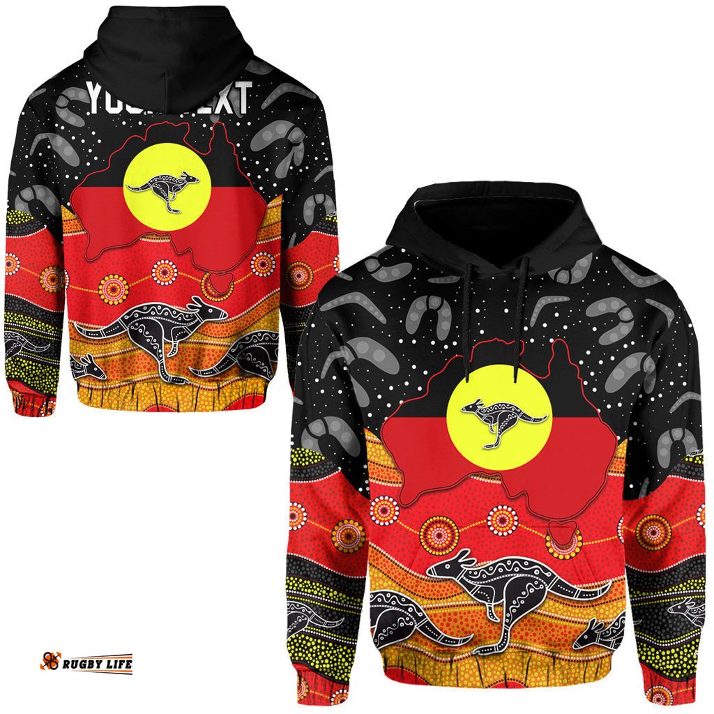 custom personalised aboriginal flag hoodie map aussie