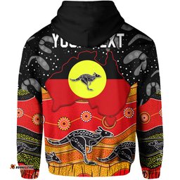 custom personalised aboriginal flag hoodie map aussie