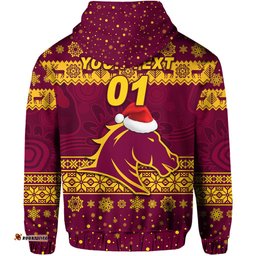 custom personalised brisbane broncos hoodie christmas simple style maroon