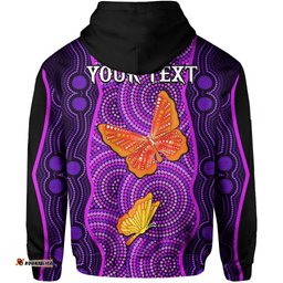custom personalised aboriginal dot hoodie butterfly natural beauty