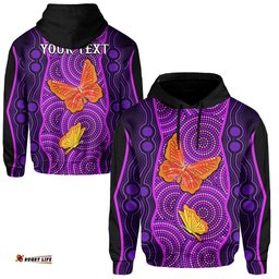 custom personalised aboriginal dot hoodie butterfly natural beauty