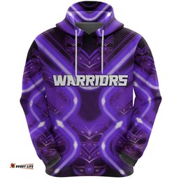 custom personalised new zealand warriors rugby hoodie original style purple custom text and number