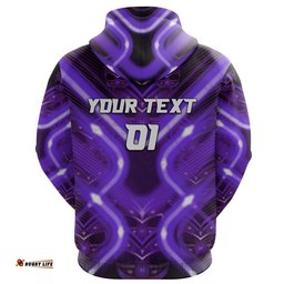 custom personalised new zealand warriors rugby hoodie original style purple custom text and number