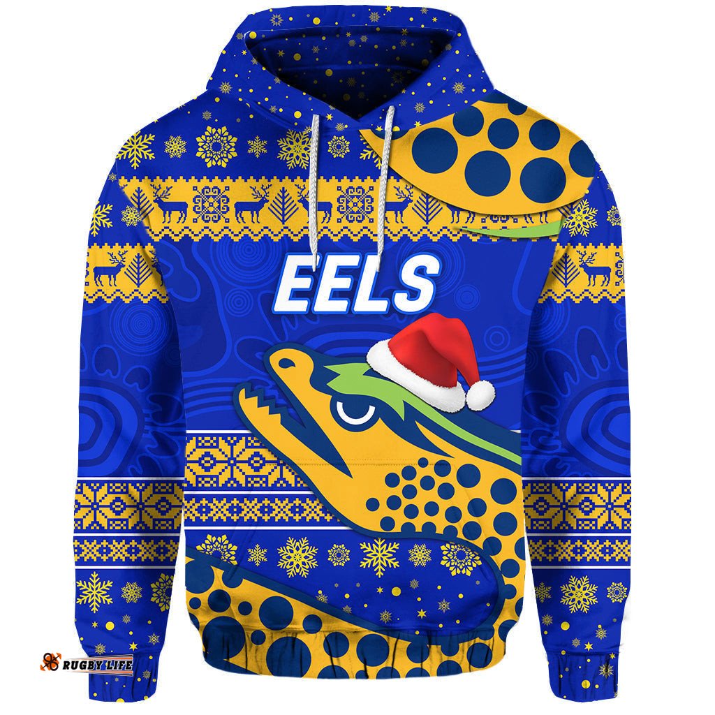 custom personalised parramatta eels hoodie christmas simple style blue
