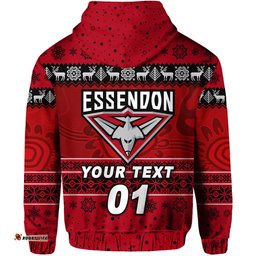 custom personalised essendon bombers hoodie christmas simple style red