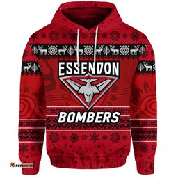 custom personalised essendon bombers hoodie christmas simple style red