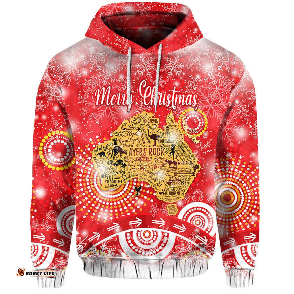 australia map hoodie original style red