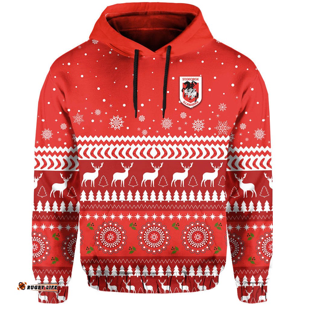 dragons hoodie christmas st george illawarra