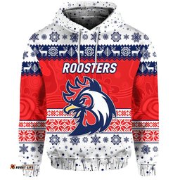 custom personalised sydney roosters hoodie christmas simple style white