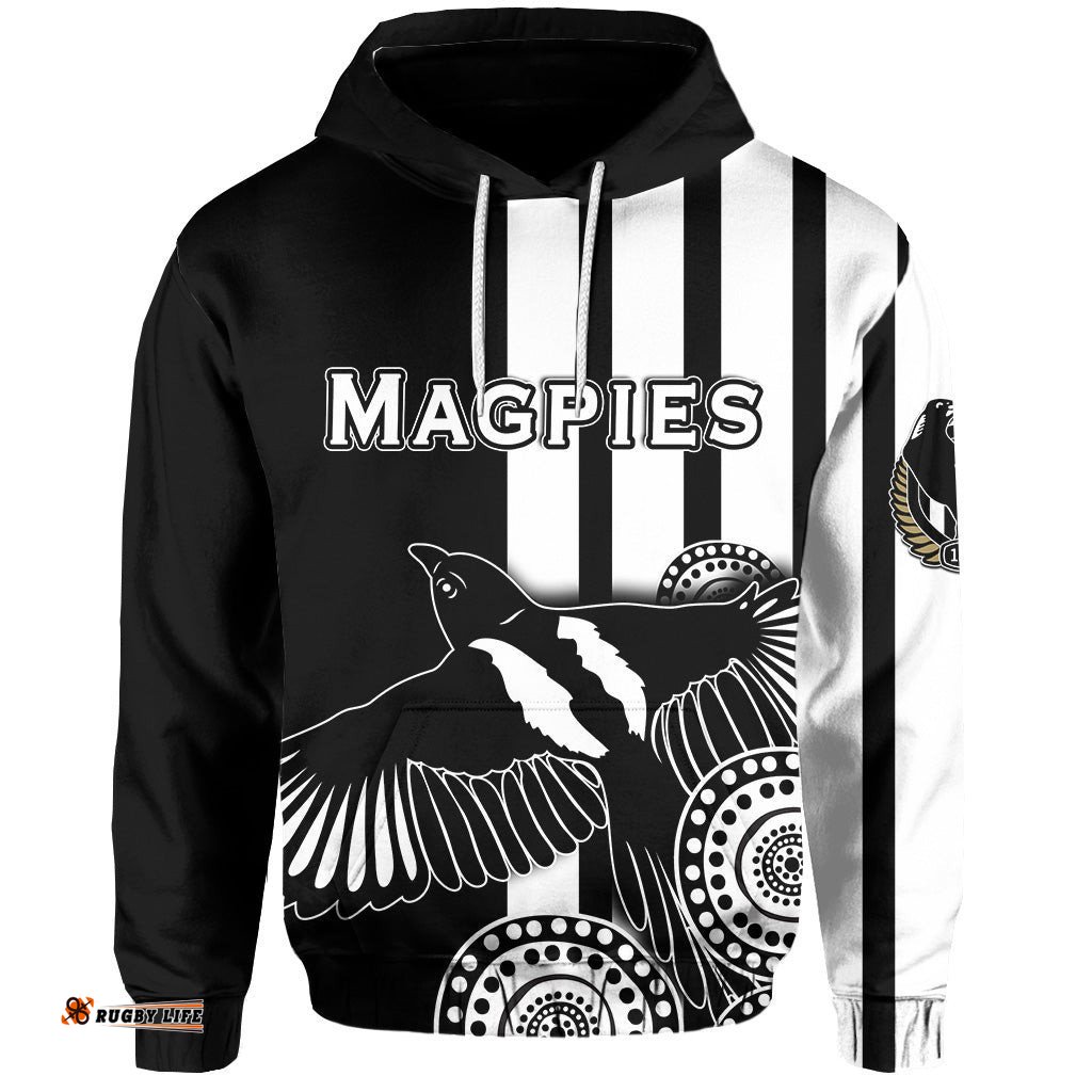 custom personalised magpies indigenous hoodie