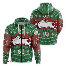 rabbitohs hoodie aboriginal dot painting