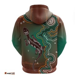 aboriginal lizard hoodie indigenous dot painting art