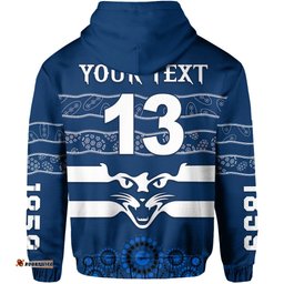 custom personalised cats indigenous hoodie football geelong custom text and number