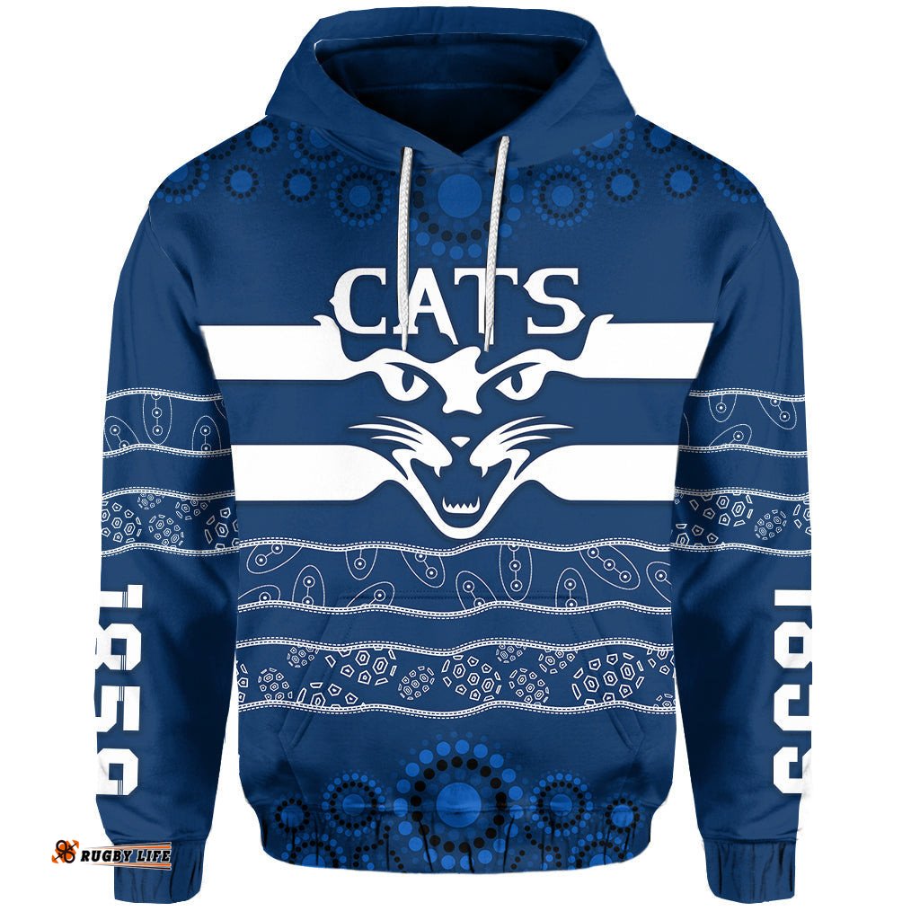 custom personalised cats indigenous hoodie football geelong custom text and number
