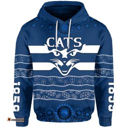 custom personalised cats indigenous hoodie football geelong custom text and number