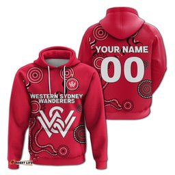 custom personalised western sydney wanderers hoodie indigenous dot painting art
